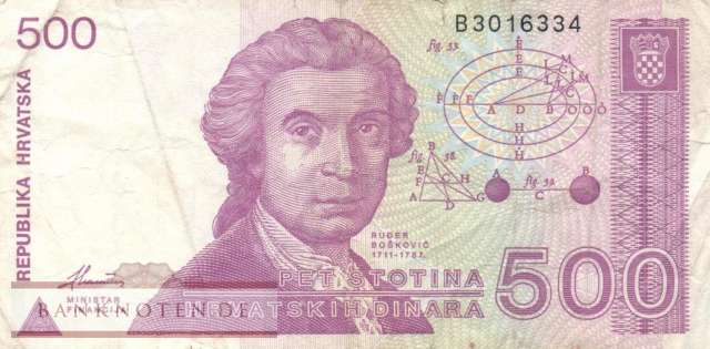 Kroatien - 500  Dinara (#021a_F)