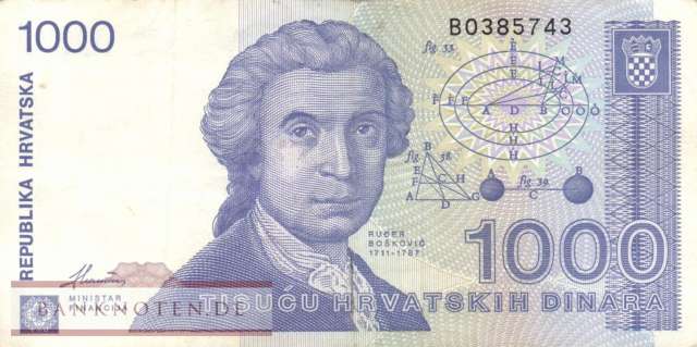 Croatia - 1.000  Dinara (#022a_VF)