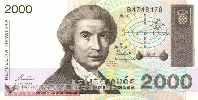 Kroatien - 2.000  Dinara (#023a_UNC)