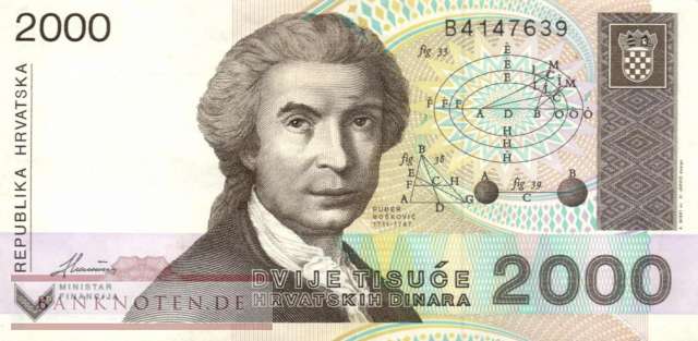 Croatia - 2.000  Dinara (#023a_VF)