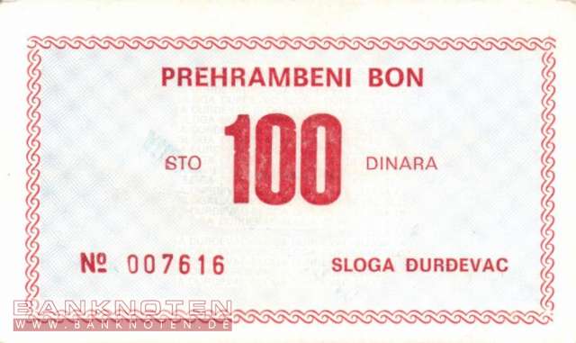 Kroatien - Djurdjevac - 100  Dinara (#921_XF)