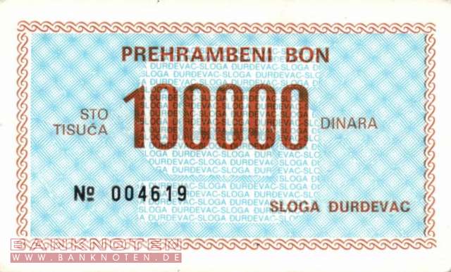 Kroatien - Djurdjevac - 100.000  Dinara (#926_XF)
