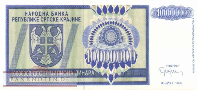 Kroatien - 10 Millionen Dinara (#R012a_AU)