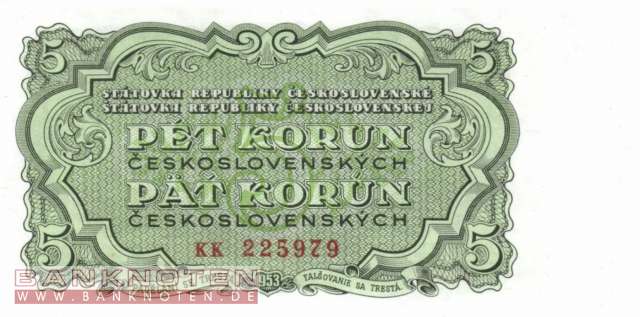 Czechoslovakia - 5  Korun (#080b_UNC)