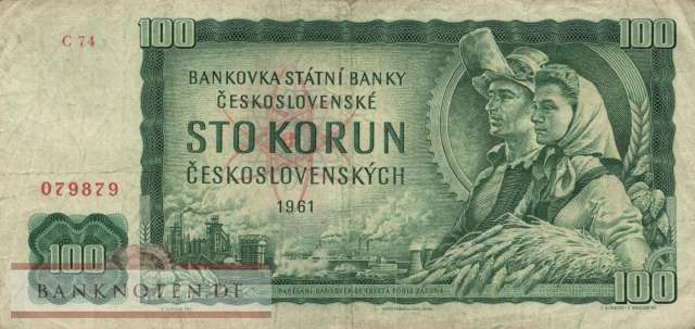 Czechoslovakia - 100  Korun (#091a_F)