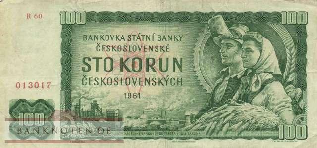 Czechoslovakia - 100  Korun (#091f_F)