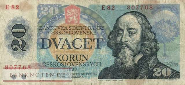 Tschechoslowakei - 20  Korun (#095a_F)