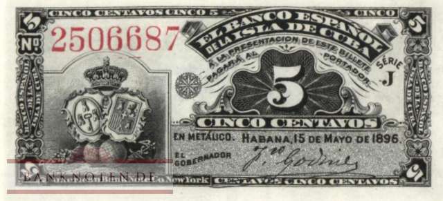 Cuba - 5  Centavos (#045a_UNC)