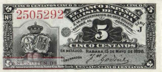 Cuba - 5  Centavos (#045a_AU)