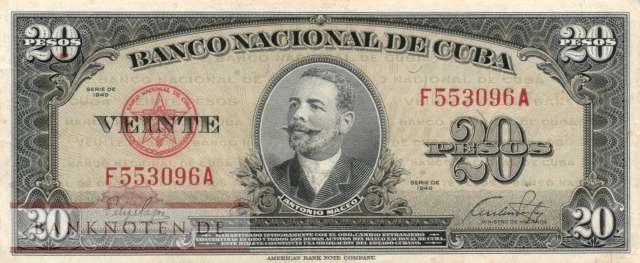 Kuba - 20  Pesos (#080a_VF)
