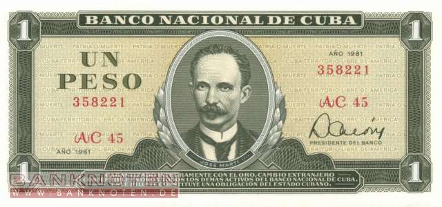 Kuba - 1  Peso (#102b-81_UNC)