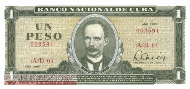 Cuba - 1  Peso (#102b-85_UNC)