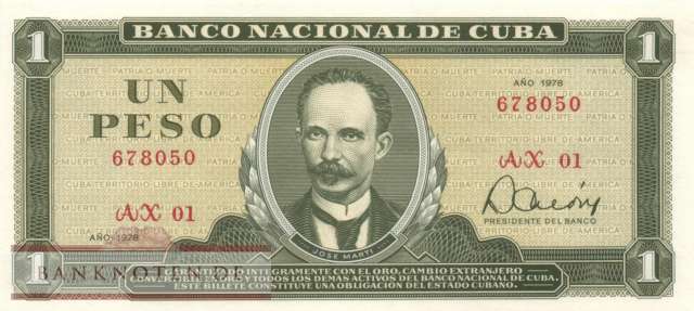 Cuba - 1  Peso - Replacement (#102bR-78_UNC)