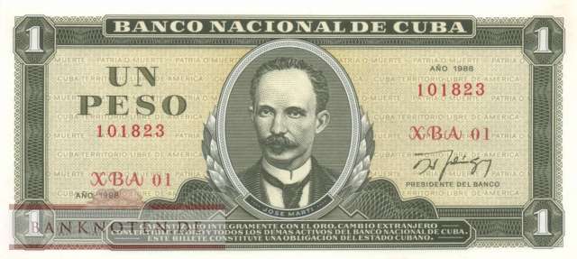 Cuba - 1  Peso - Replacement (#102dR_AU)