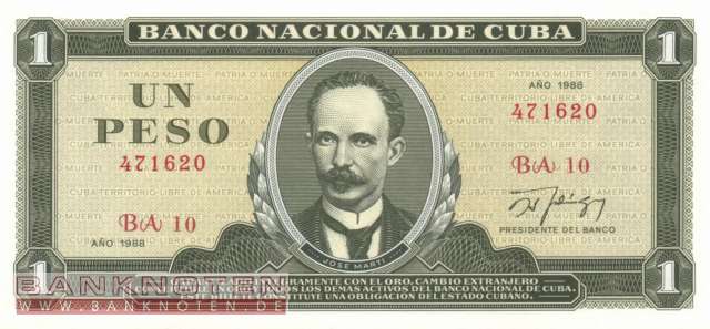 Cuba - 1  Peso (#102d_UNC)