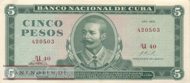 Kuba - 5  Pesos (#103b-72_AU)