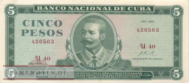 Cuba - 5  Pesos (#103b-72_AU)