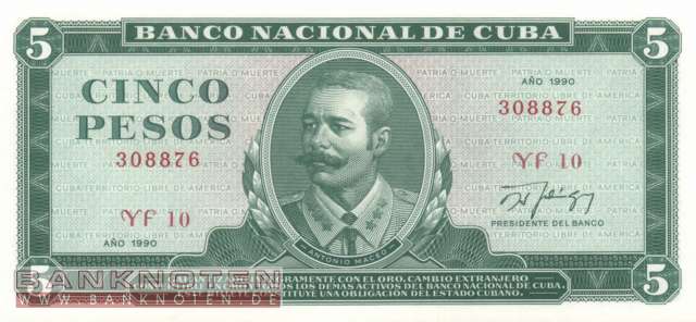 Cuba - 5  Pesos (#103d-90_UNC)