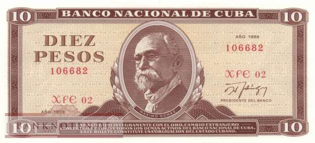 Kuba - 10  Pesos - Ersatzbanknote (#104dR-88_UNC)