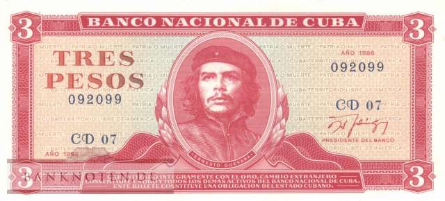 Kuba - 3  Peso (#107b-88_UNC)