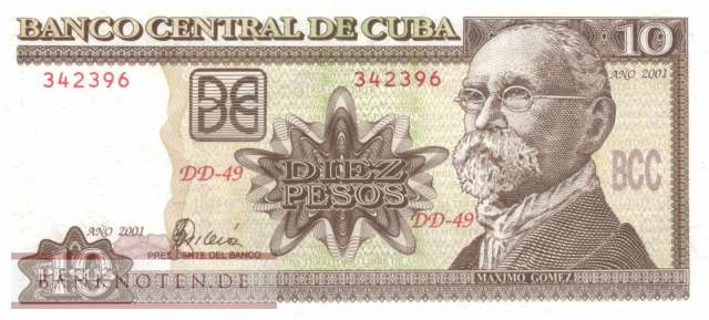 Cuba - 10  Pesos (#117d_UNC)