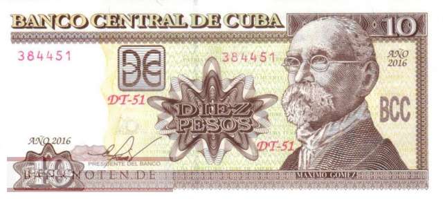 Cuba - 10  Pesos (#117r_UNC)