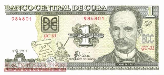 Cuba - 1  Peso (#125_UNC)