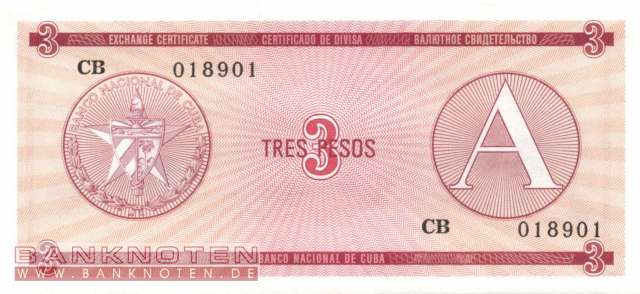 Cuba - 3  Pesos (#FX02_UNC)