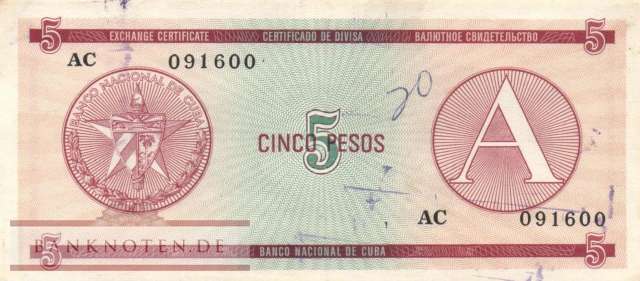 Cuba - 5  Pesos (#FX03_VG)
