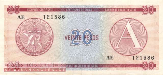 Cuba - 20  Pesos (#FX05_VF)