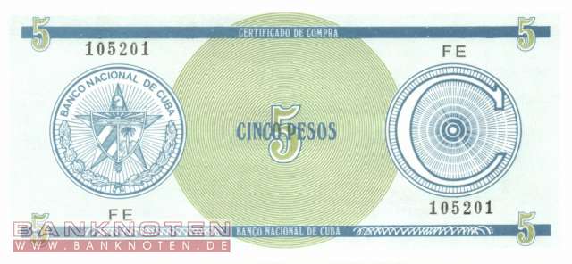 Kuba - 5  Pesos (#FX13-1_UNC)