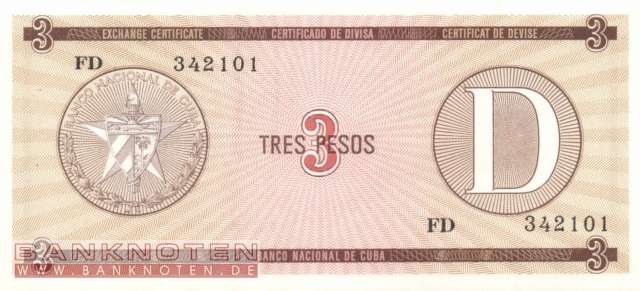 Cuba - 3  Pesos (#FX33_UNC)