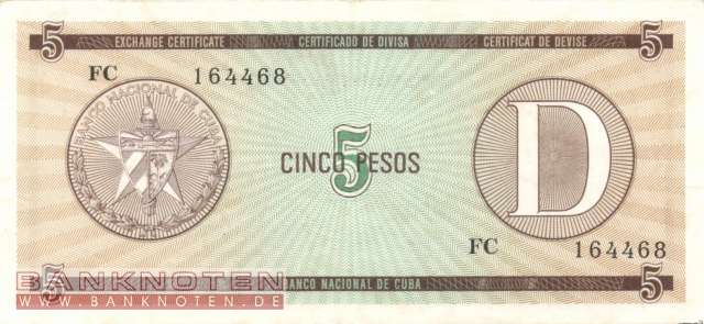 Kuba - 5  Pesos (#FX34_VF)