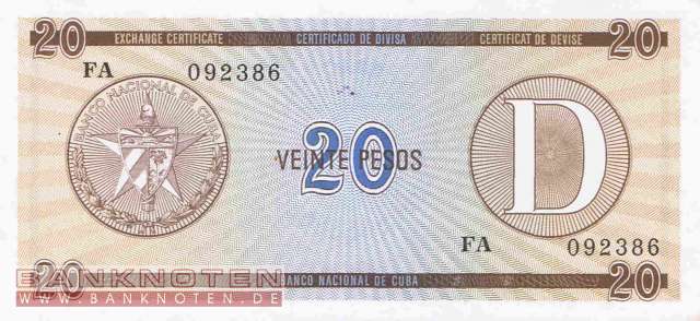 Kuba - 20  Pesos (#FX36_UNC)