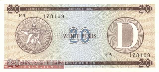 Kuba - 20 Pesos (#FX36_VF)