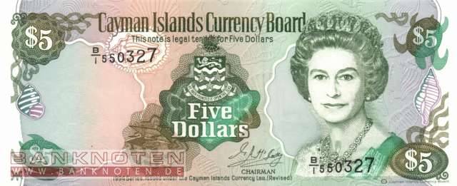 Cayman Islands - 5  Dollars (#017_UNC)