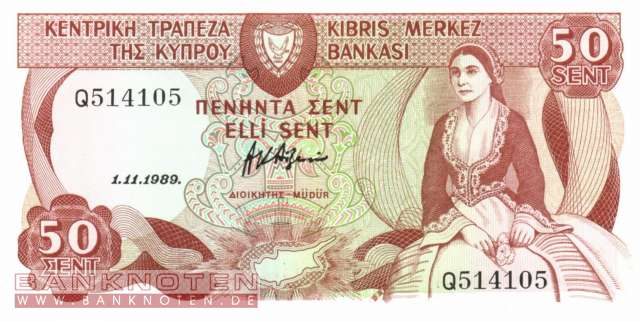 Cyprus - 50  Sent (#052-89_UNC)