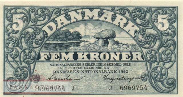 Denmark - 5  Kroner (#030h-2_AU)