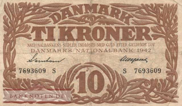 Dänemark - 10  Kroner (#031l-8_F)