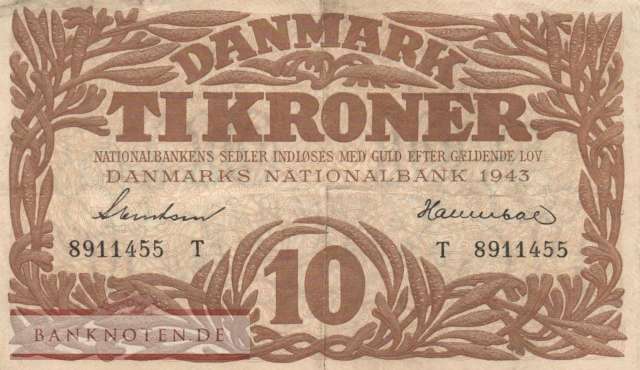 Denmark - 10  Kroner (#031n-3_VF)