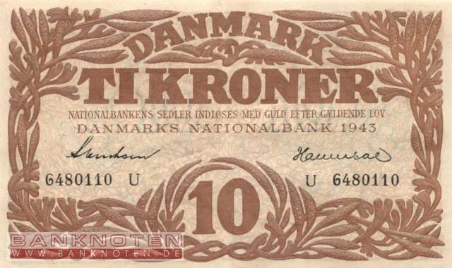 Denmark - 10  Kroner (#031o-4_XF)