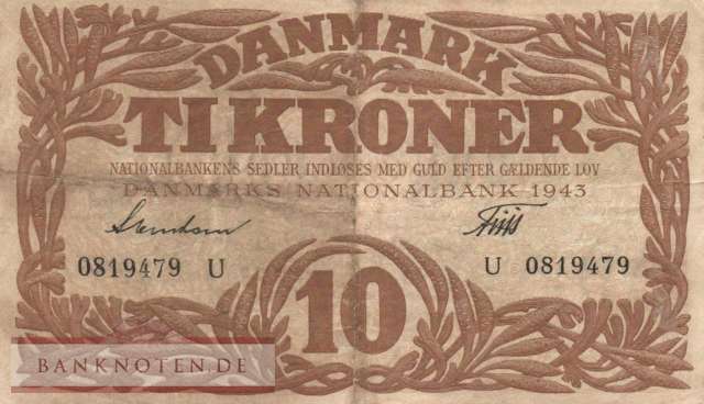 Denmark - 10  Kroner (#031o-5_VG)