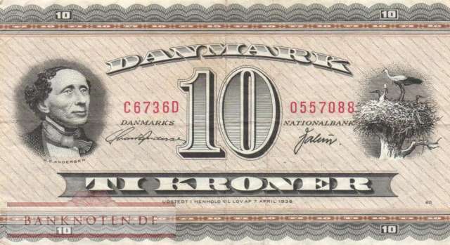 Dänemark - 10  Kroner (#044ag-73-3_F)