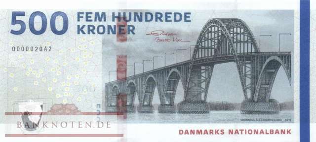 Denmark - 500  Kroner (#068f-U1_UNC)