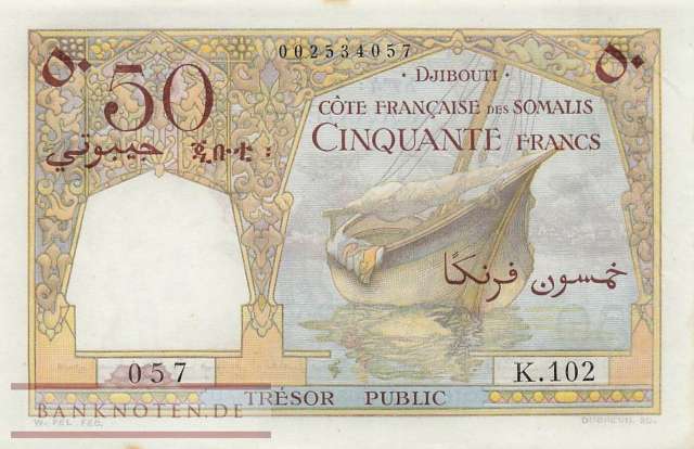 French Somaliland /Djibouti - 50  Francs (#025a_AU)