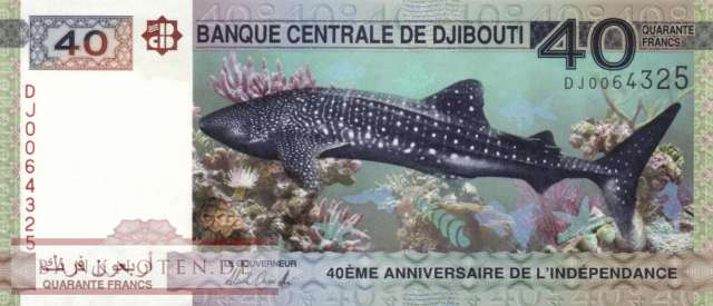 Djibouti - 40  Francs - Präfix DJ (#046-1_UNC)