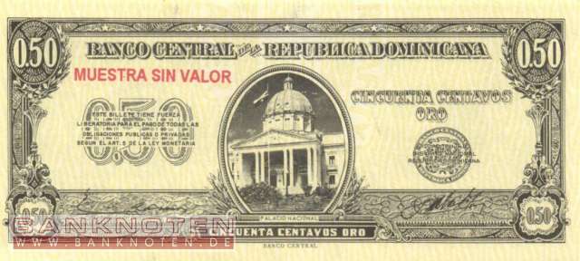 Dominikanische Republik - 50  Centavos Oro - SPECIMEN (#090s_UNC)