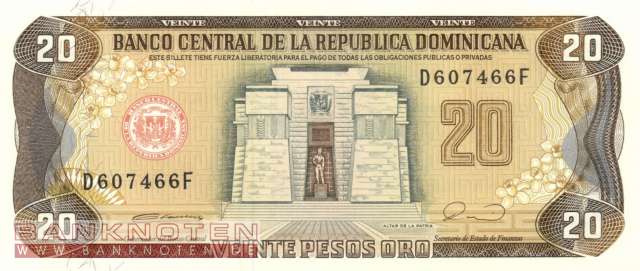 Dominikanische Republik - 20  Pesos Oro (#133_UNC)