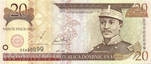 Dominikanische Republik - 20  Pesos Oro (#169a_UNC)