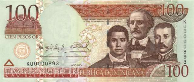 Dominikanische Republik - 100  Pesos Oro (#171d_UNC)